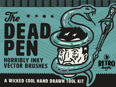 The Dead Pen | Hand Drawn Vector Brush Pack adobe illustrator brushes hand drawn stippling