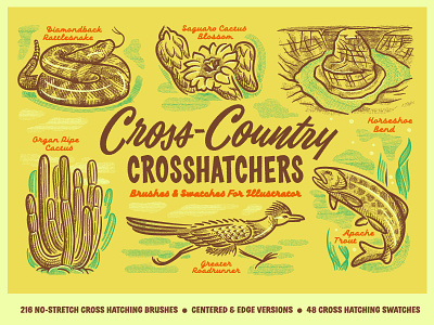 Cross-Country Crosshatchers for Illustrator and Procreate