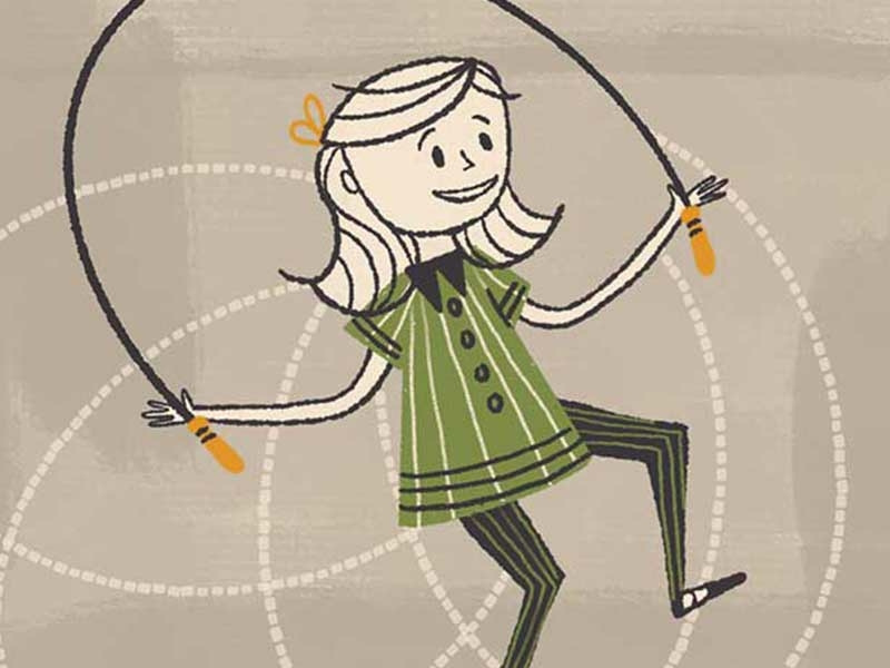 The Liner Brush Pack For Procreate (Girl Jumping Rope) childrens book jumping rope pens ink retrosupply mid-century vintage retro procreate art procreate app brushes procreate