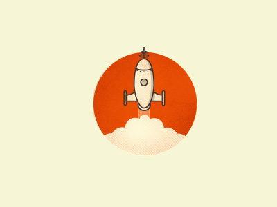 Rocket illustration orange retro rocket shuttle spaceship texture