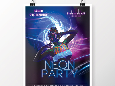 Prestige Night Club Flyer - Neon Party branding flyer neon party nightclub prestige