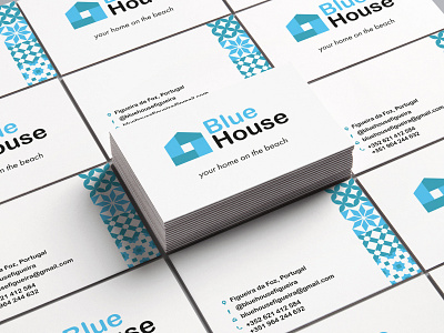 Blue House Business Card beach house blue blue house branding business card card