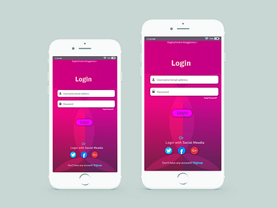 Apps Login UI Design