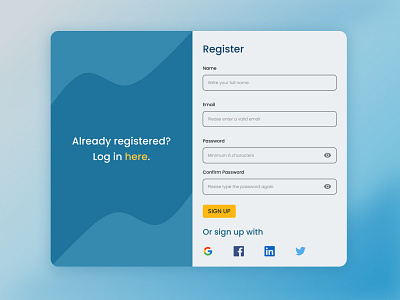 Sign Up modal for Website login modal register signin signup ui website