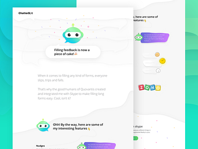 ChatterBot Landing Page bot conceptual creative design feeedbacks landing page skype ui ux