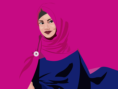 girl in hijab digital art digital art work digital artist illustration vector vector art vector art work vector artist vector portrait