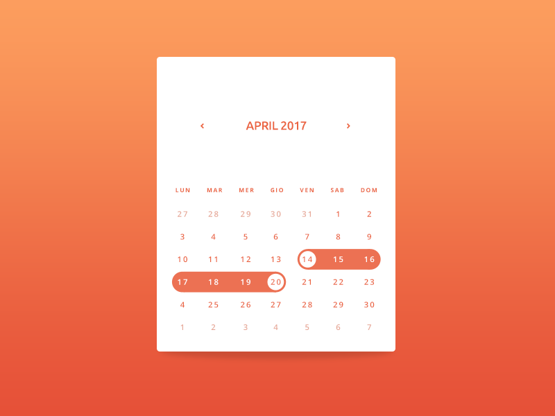 Calendar View by Luigi Elisino on Dribbble