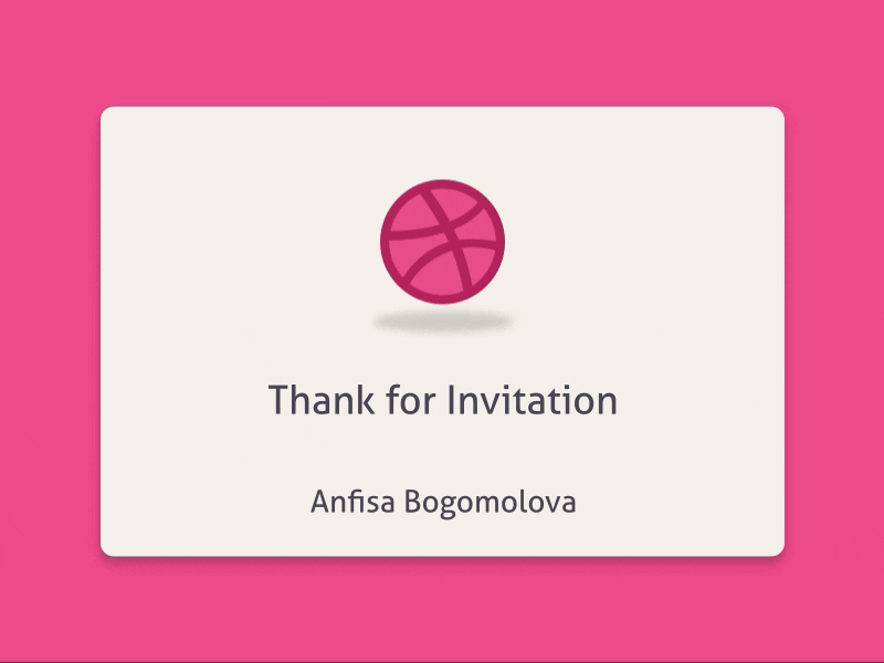 Thanks for the invitation! animation best day dribbble fantastic first flinto gif invitation invite shoot thanks