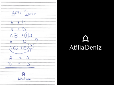 Atilla Deniz - Logo atilladeniz blackwhite branding initial logo