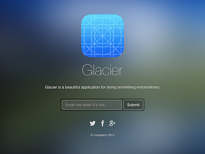 Glacier - Landing Page