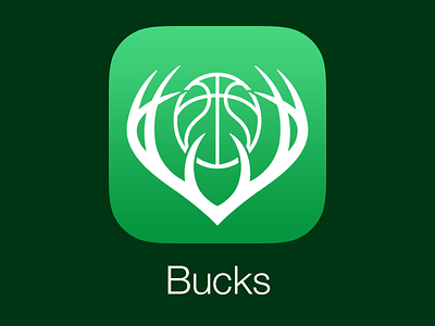 Milwaukee Bucks iOS Icon Redesign app basketball bucks design green ios ios7 milwaukee mobile nba redesign
