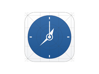 iOS Clock Icon app blue clock grid icon ios ipad iphone