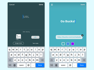 Adding a Url and Text iOS concepts app app concept blue design ios iphone ui