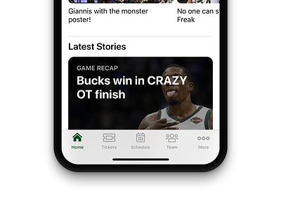 Milwaukee Bucks iOS App Redesign