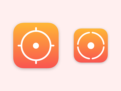 Reticle iOS App Icons app app icon icon ios ios app ios app design ios design iphone logo mobile orange reticle ui