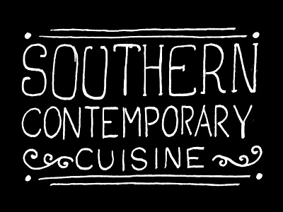 Soco Typographic Illustration contemporary cuisine dark hand drawn hand lettering restaurant soco southern typography white