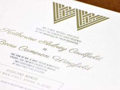 Wingfield Wedding Invitation beau gold invitation invite katherine katie wedding white wingfield