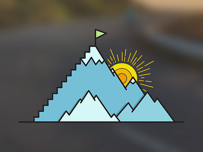 Keep climbin' altitude climb flag flights icon illustration mountain stairs steps summit sun sunrise