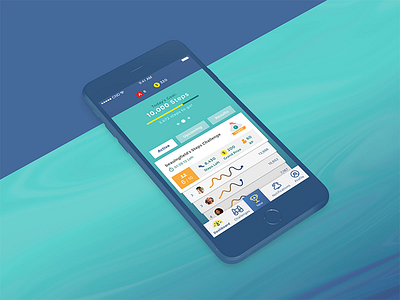 WeCompete iOS App - Dashboard app blue dashboard data fitness green ios orange wecompete