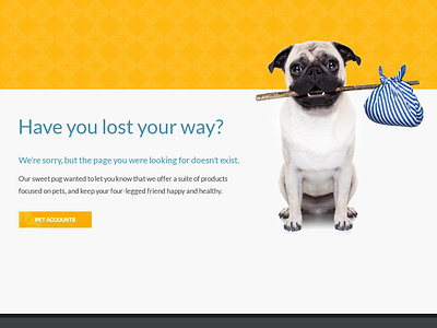 Lost Pug 404 website