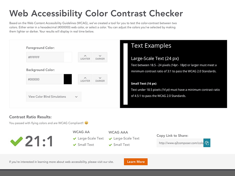 Web Accessibility Color Contrast