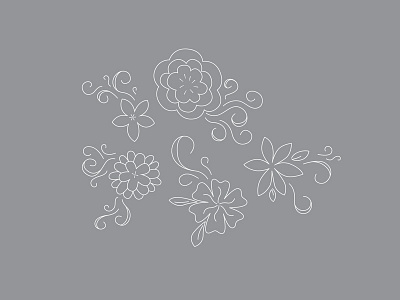 Floral Line Illustrations florals illustration line drawing vector