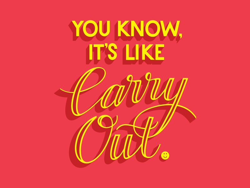 Carry Out script illustration vector custom type type