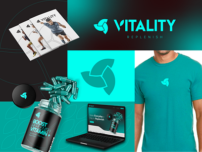 Vitality Branding 3d branding graphic design logo ui