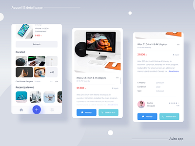 __Avito.ma App 📦II — Accueil & Detail page accueil app avito clean detail page feed flat icon ios mobile application minimal mobile app ui ui design uix user experience user interface user interface design ux ux design ux ui