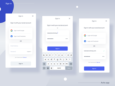 __Avito.ma App 📦III — Sign in Screens app clean feed flat icon ios mobile application minimal mobile app sign in signup sketch ui ui design uix user experience user interface user interface design ux ux design ux ui