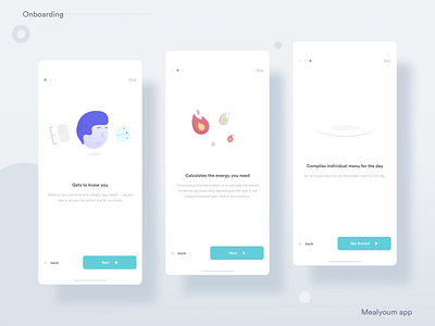 __Mealyoum App 🍲— Onboarding app clean feed flat illustration ios mobile application meals minimal mobile app onboarding onboarding screens ui ui design uix user experience user interface user interface design ux ux design ux ui