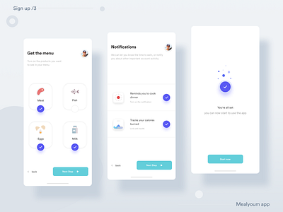 __Mealyoum App 🍲— Sign up /3 app clean feed flat icon ios mobile application meals minimal mobile app sign in sign up ui ui design uix user experience user interface user interface design ux ux design ux ui