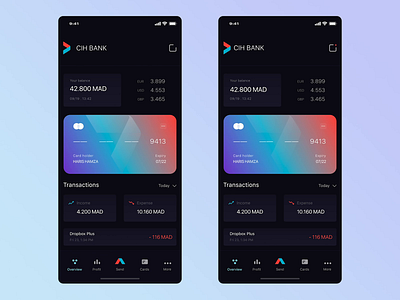 __CIH Bank App 💸— Refreshing & Scrolling interaction interaction design ios mobile application logo minimal mobile app motion ui ui ui design user interface user interface design ux design