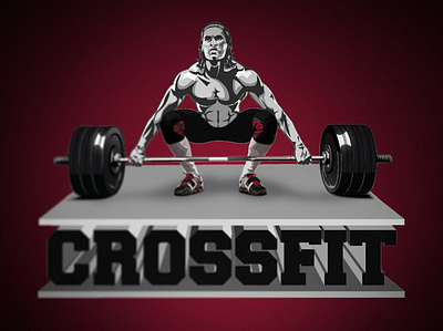 CrossFit Logo in Mascot Style, Pop Art Style physical