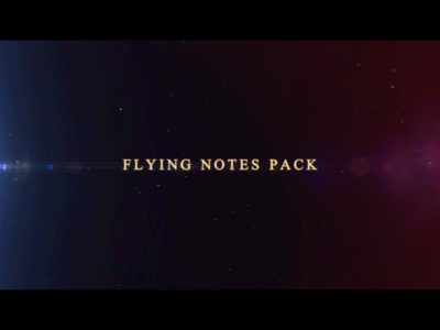 Flying Notes Pack audio background fly flying gold melody music musical notation note notes records