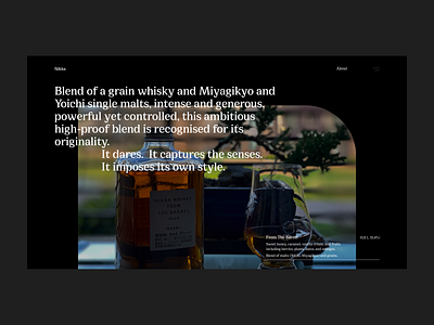 Exploration 5 - Nikka Whisky Product Presentation alcohol design drink fromthebarrel glass layout nikka presentation product typography ui whisky