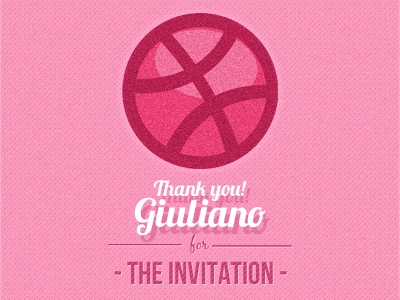 Thank you! dribbble for invitation pink thank the you