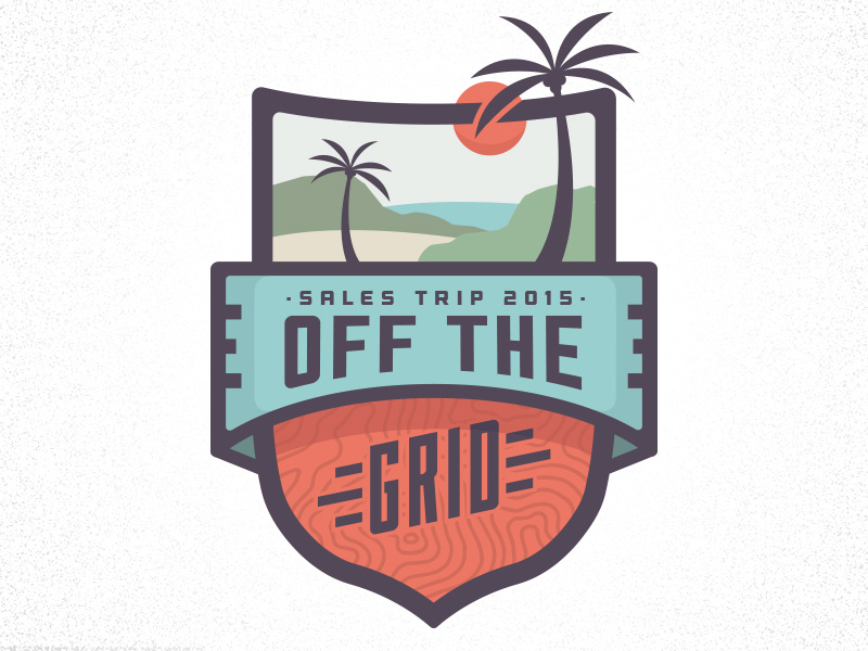 Sales Trip Campaign Logo illustration typography badge emblem grid summer ocean beach tropical tgrip campaign logo