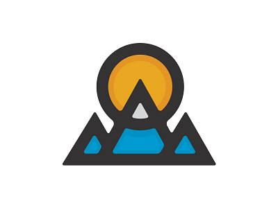 Mountain Mark badge icon land landscape logo mountain sun west