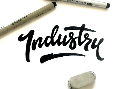 Industry Brush Script brush calligraphy hand drawn lettering logo script type typography