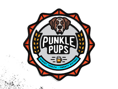 PunklePups Final Logo beer bottle brewery cap craft crest dog emblem logo mug puppy wheat
