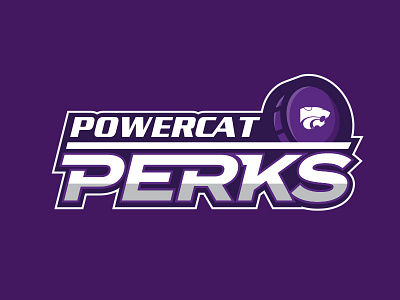 Powercat Perks badge coin college emblem logo mark rewards sports type