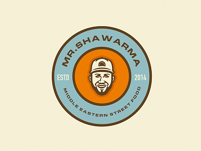 Shawarma Restaurant Logo badge emblem face food head icon logo mark restaurant shawarma