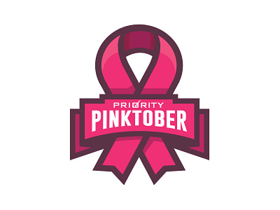 Refreshed Pink-tober Logo awareness badge breast cancer charity emblem logo october pink ribbon