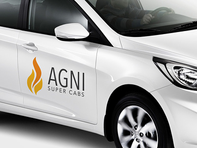 Agni SUPER CABS branding cab services corporate brandig logo logo design negative space typography