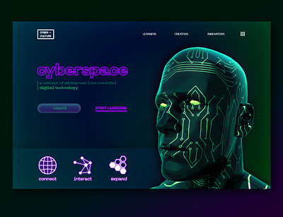 Introduction to CYBERCULTURE [web layout/user interface] adobe xd cyberculture cyberspace graphic design interface layout ui web developing