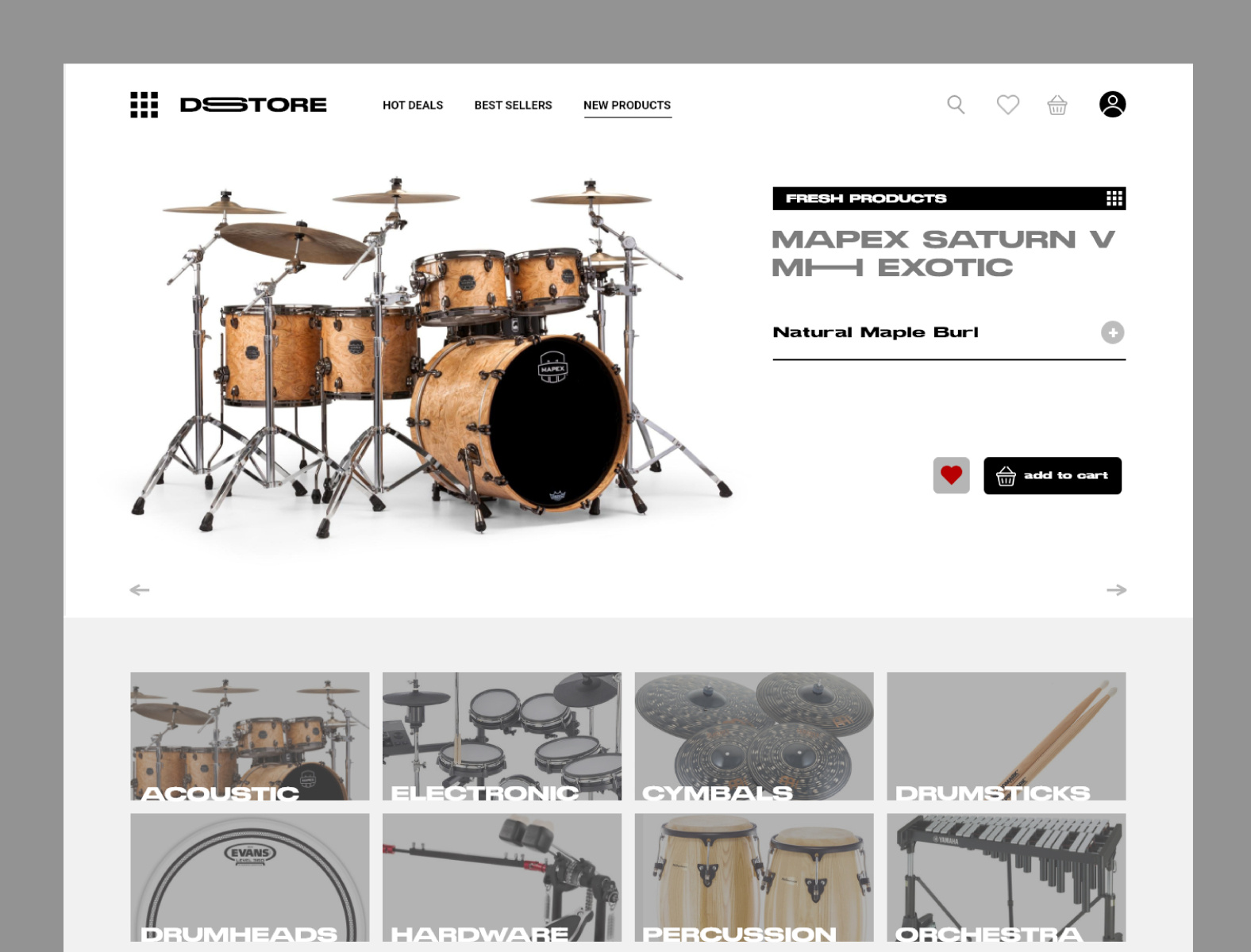 Drum Online Store UI/Visual Design by Creative Bulb Design