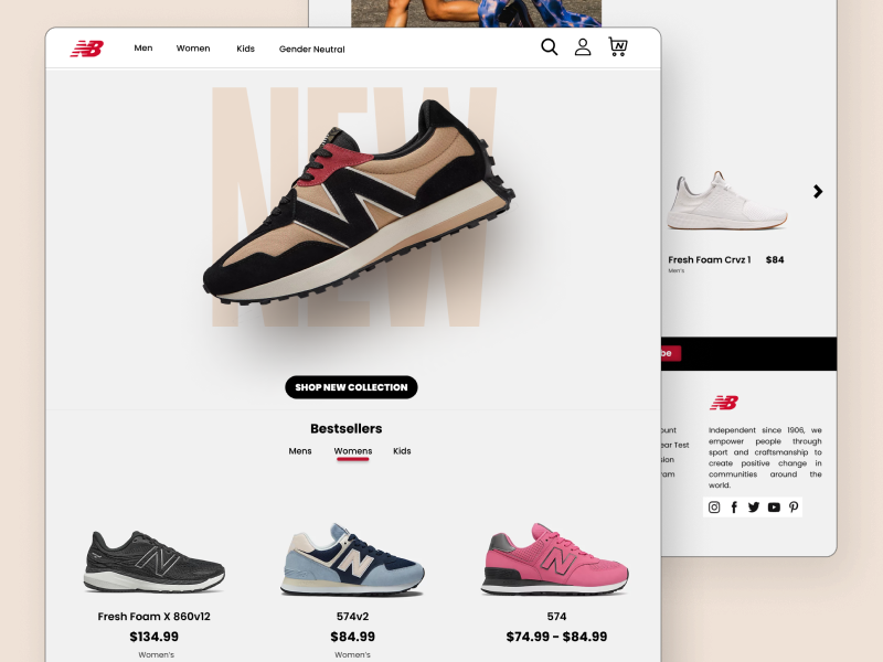 New Balance Web Design by Klm Gfx on Dribbble