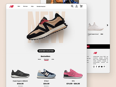 New Balance Web Design branding graphic design new balance shoe shoe web design shoe website ui ui design ui ux web design website ui