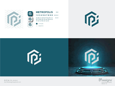 PJ or PI geometric logo concept